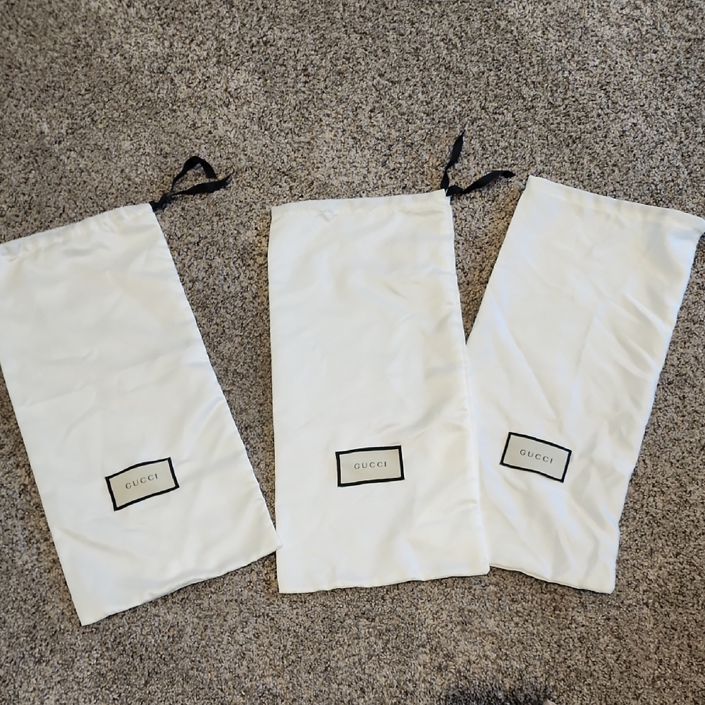 Gucci White Dust Bags Set of 3